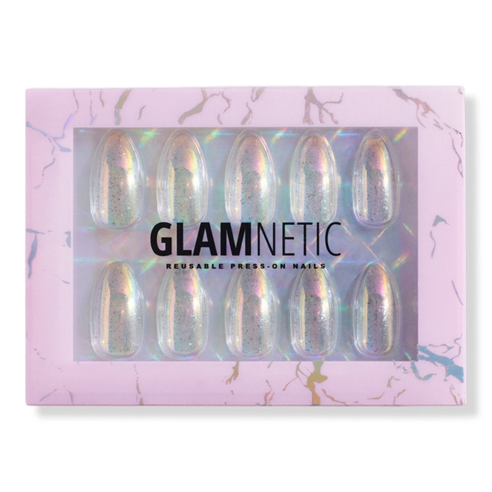 ‼️RARE‼️🎸GLAMNETIC🎸🔥NWT🔥Stardust Press On Almond Shaped Nails